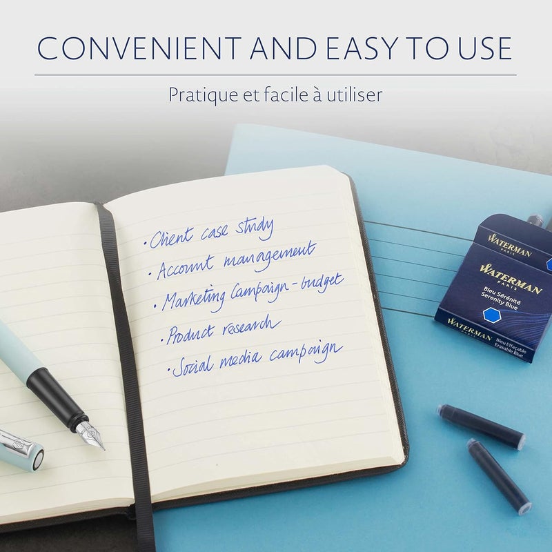 Waterman Fountain Pen Refill Ink Cartridges - Serenity Blue - 36 Count - Image 5